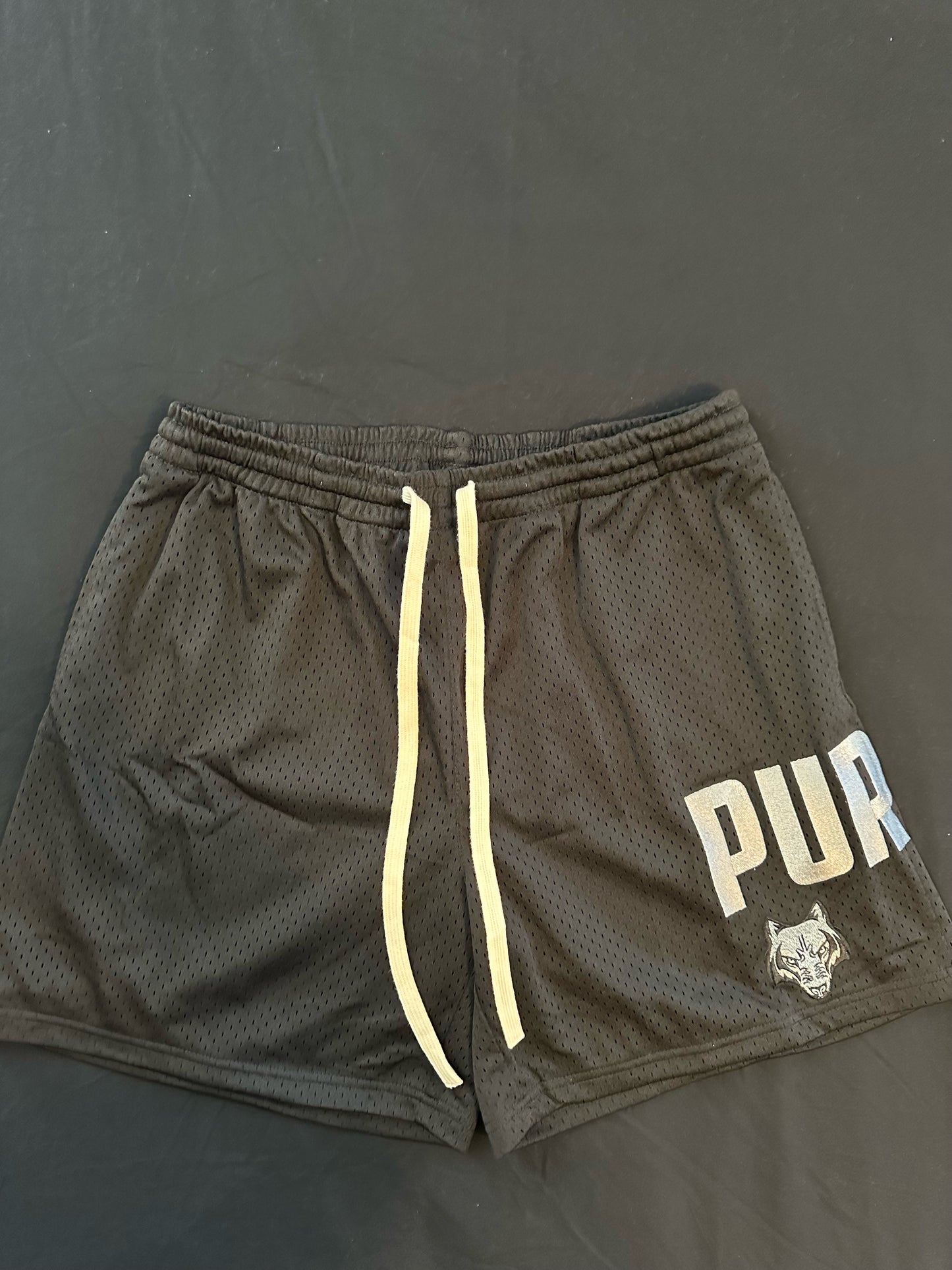 Purew Clothing Black Mesh Shorts