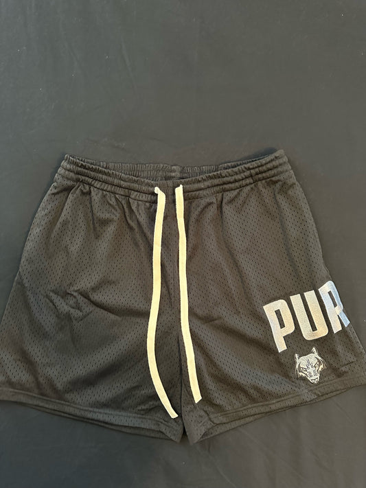 Purew Clothing Black Mesh Shorts