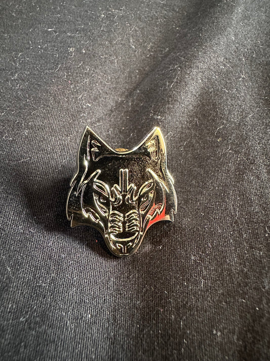 Wolf Logo Pin Silver